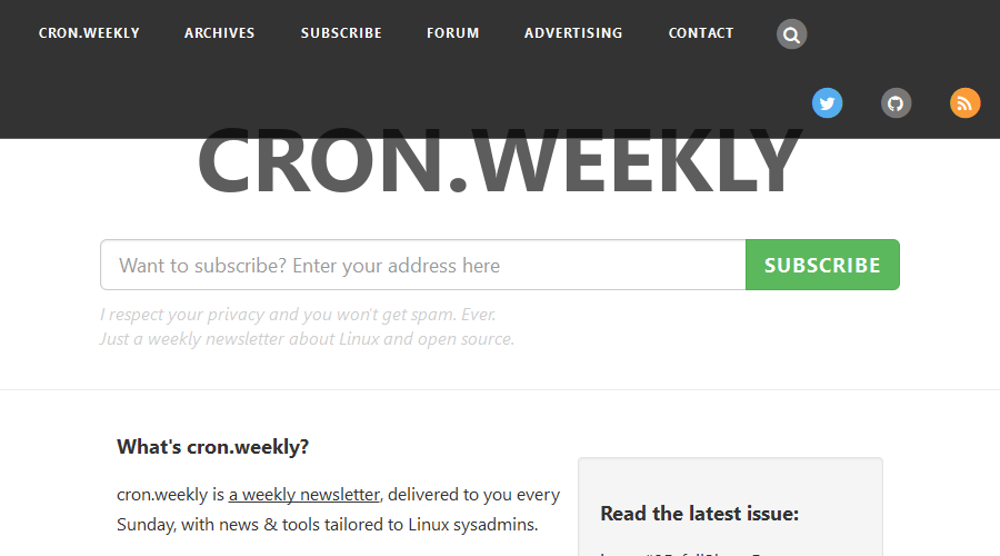 cron.weekly newsletter image