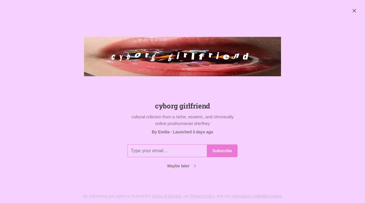 Cyborg Girlfriend newsletter image