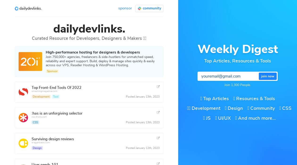 dailydevlinks. newsletter image