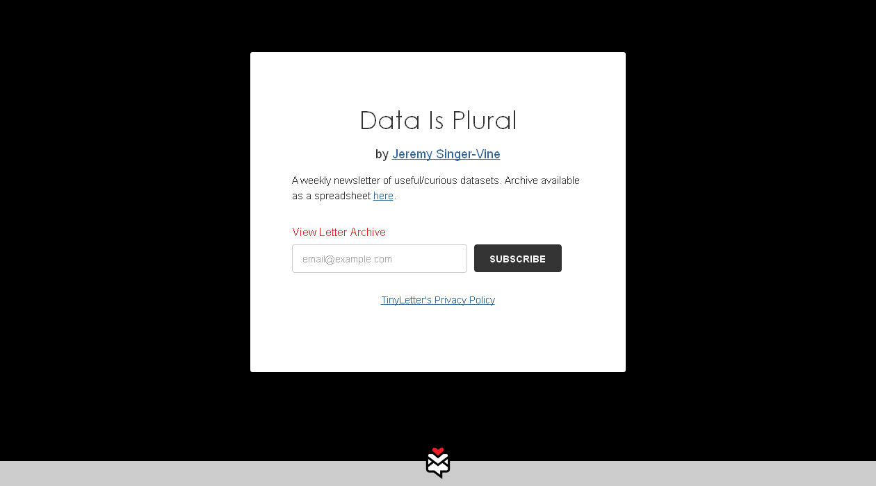 Data Is Plural newsletter image