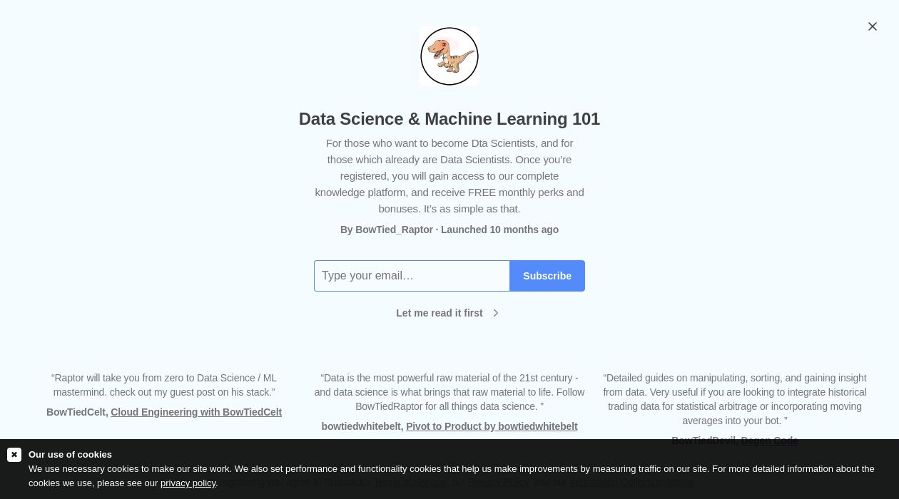 Data Science & Machine Learning 101 newsletter image