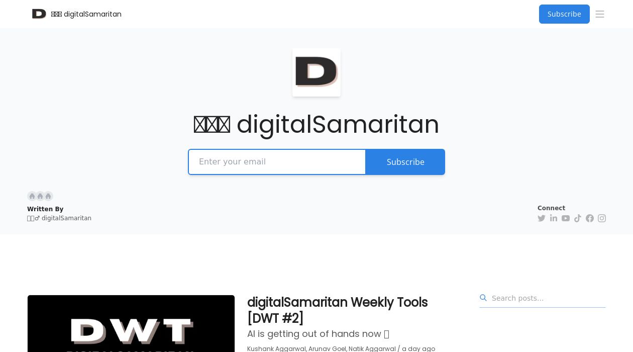 digitalSamaritan Weekly Tools newsletter image