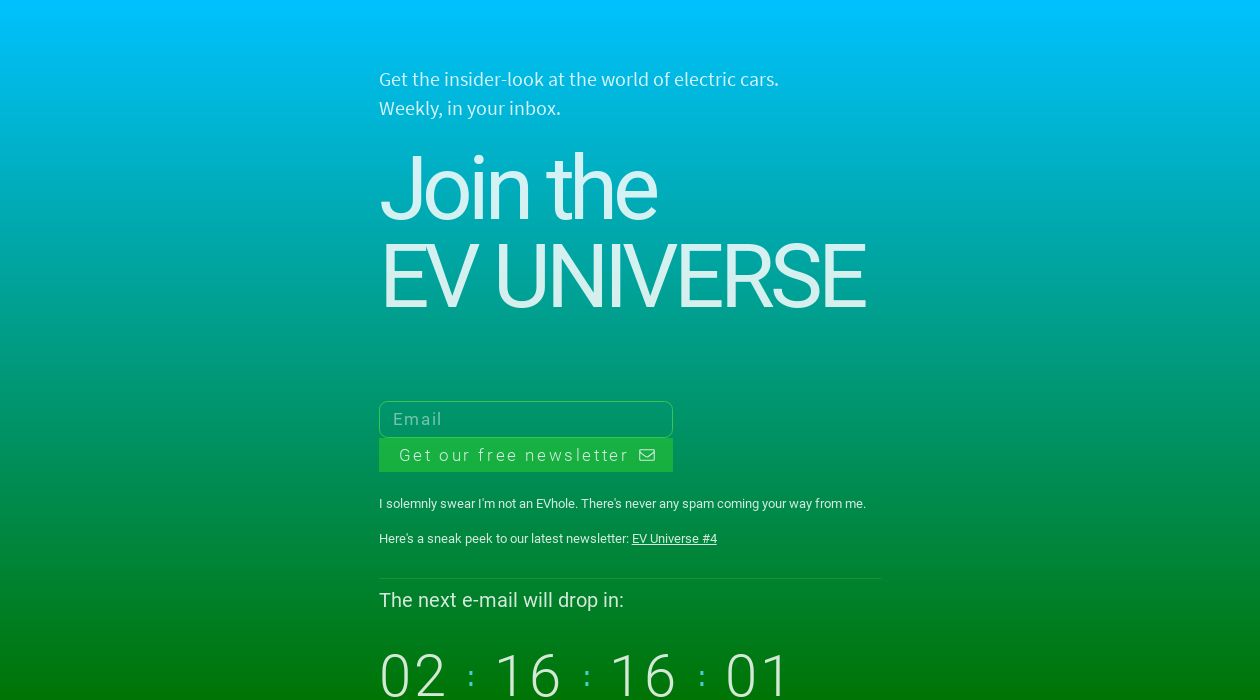 EV Universe newsletter image