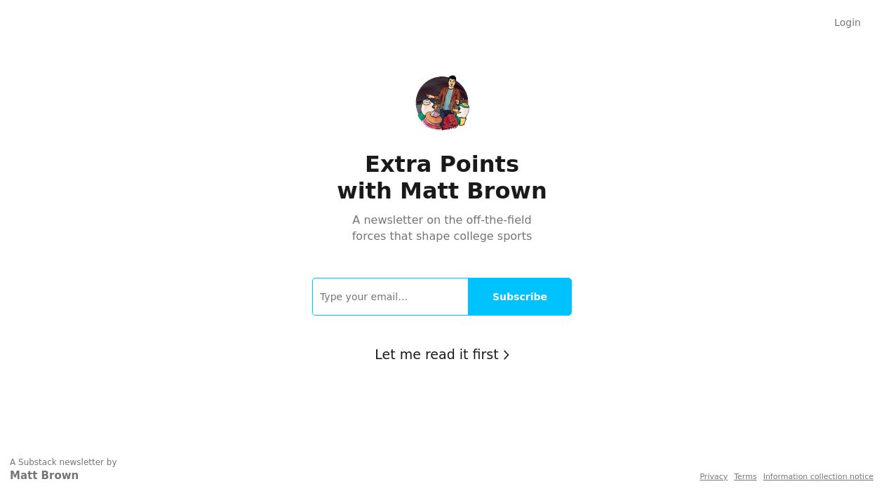 Extra Points with Matt Brown newsletter image