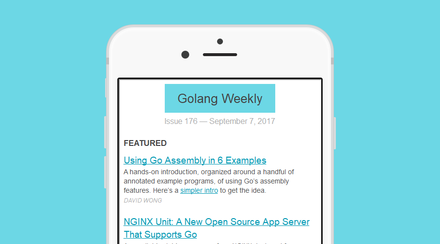 Golang Weekly newsletter image