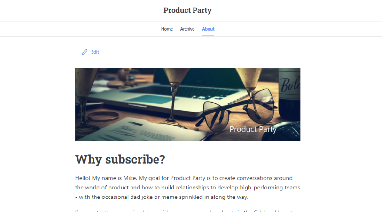 Product Party newsletter image