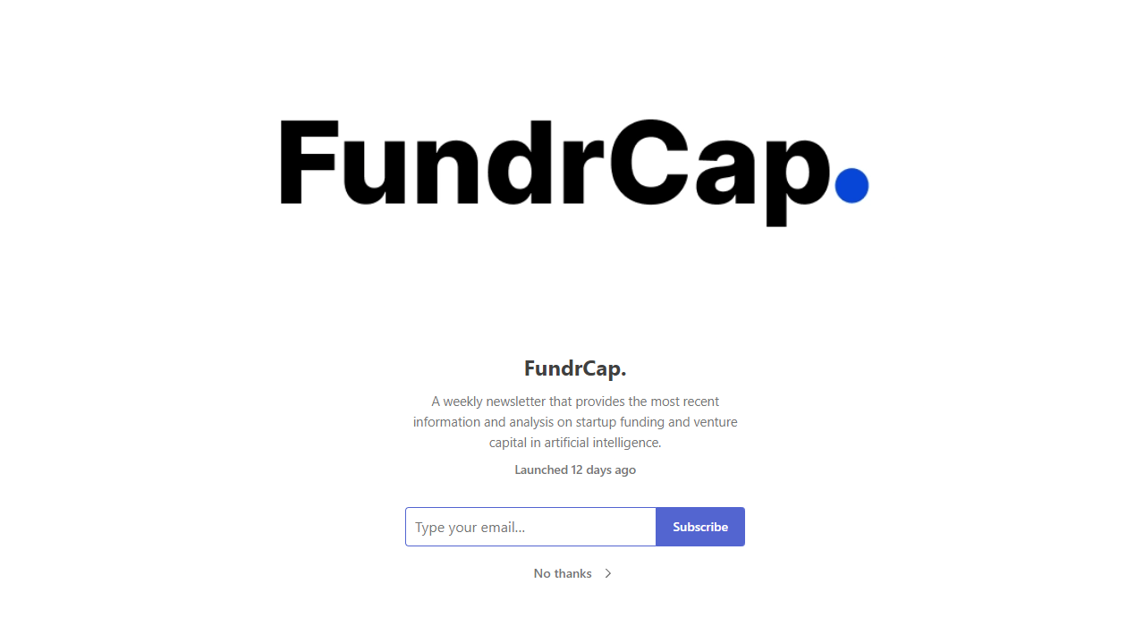 FundrCap. newsletter image