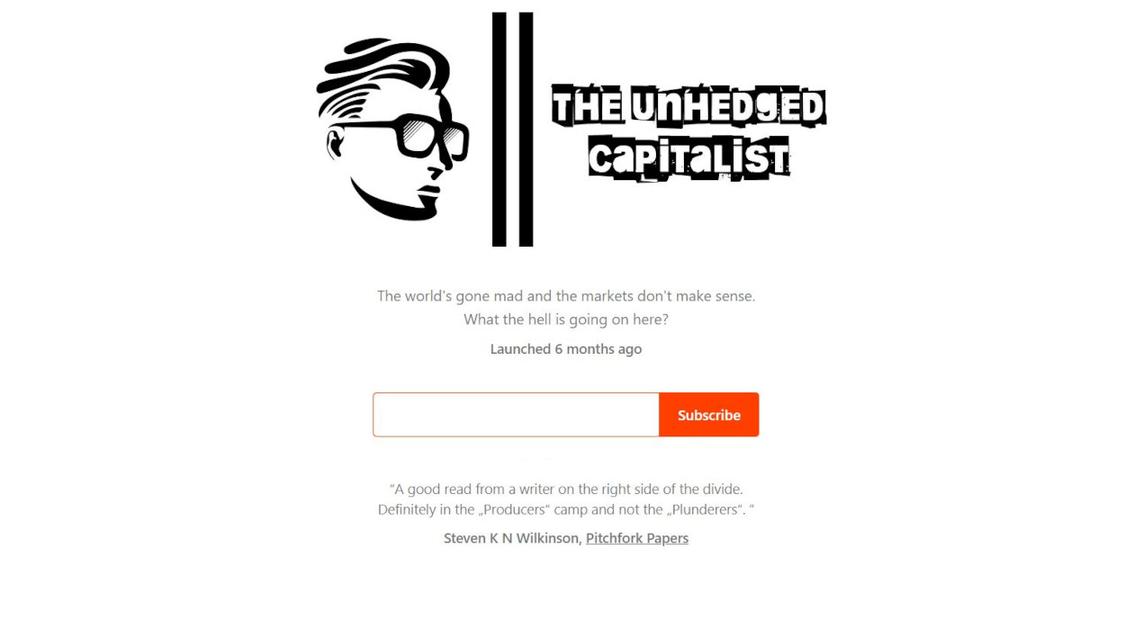 The Unhedged Capitalist newsletter image