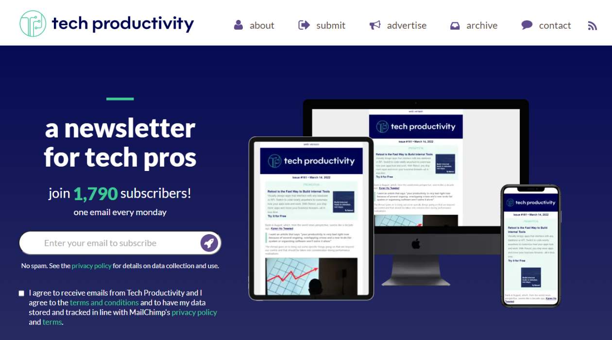 Tech Productivity newsletter image