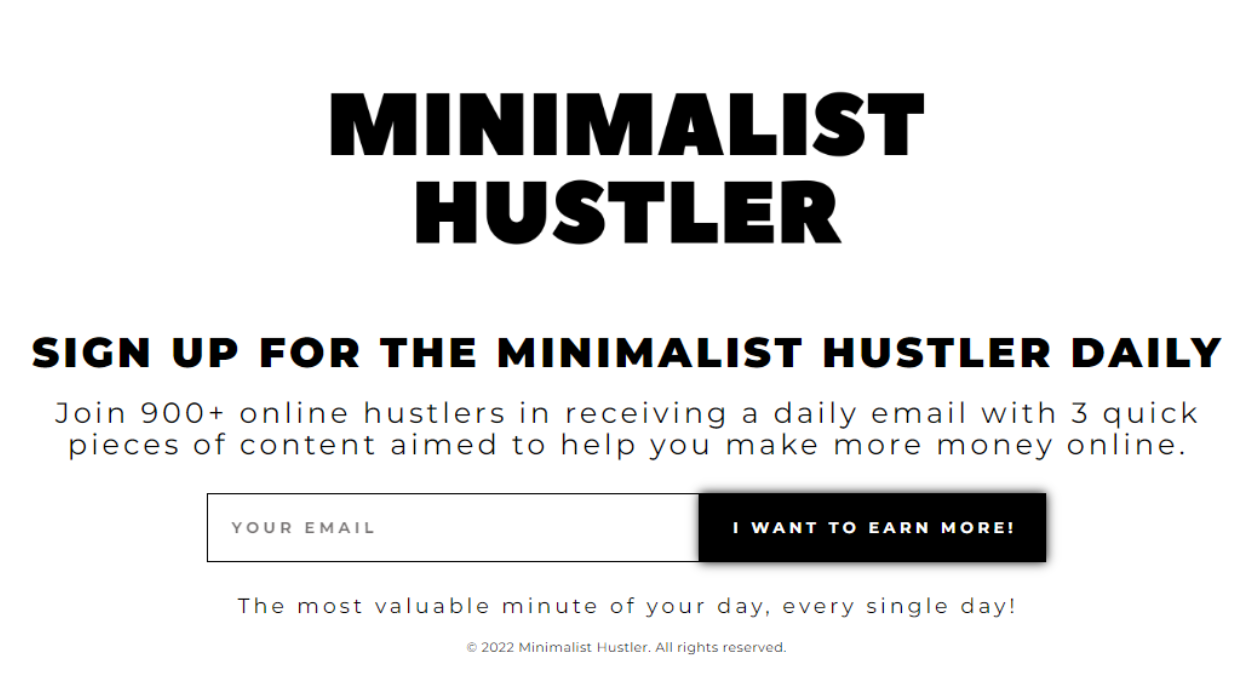 Minimalist Hustler Daily newsletter image