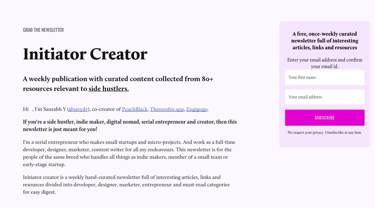 Initiator Creator newsletter image