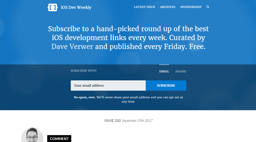iOS Dev Weekly newsletter image