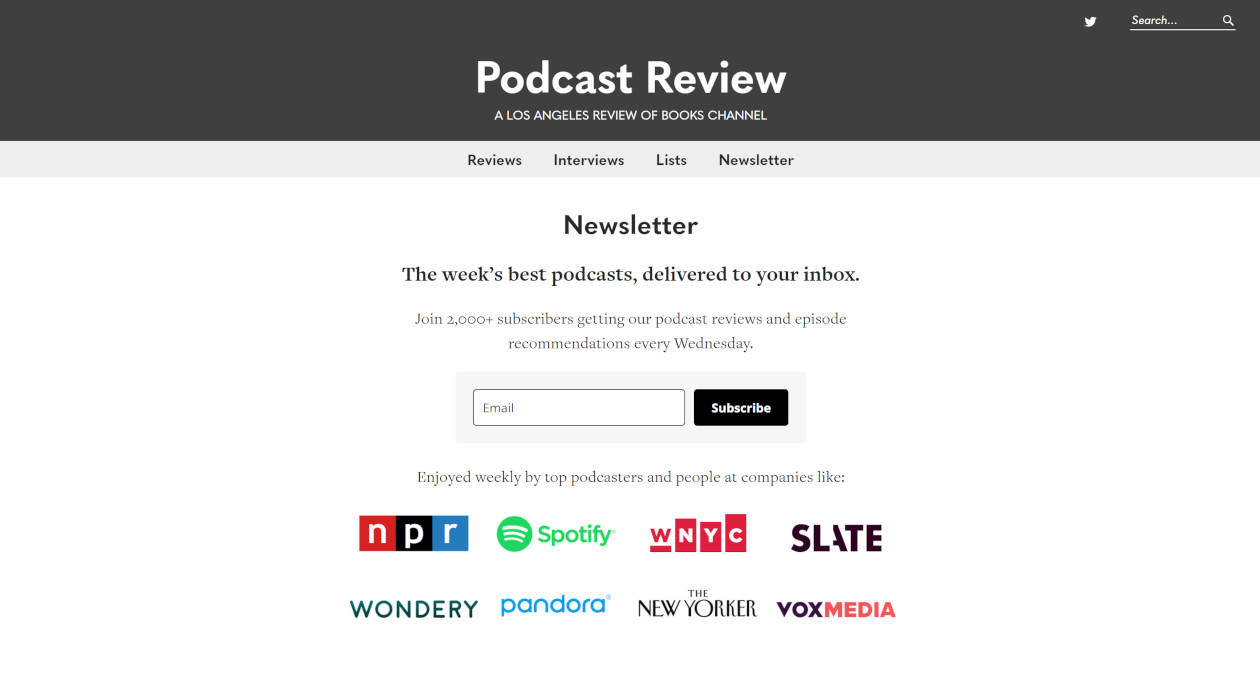 Podcast Review newsletter image