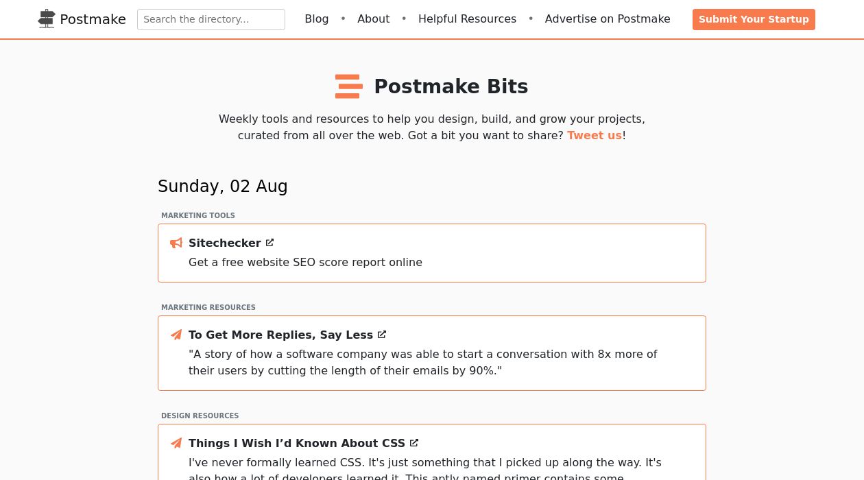 Postmake Bits newsletter image
