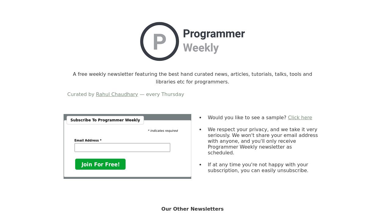 Programmer Weekly newsletter image