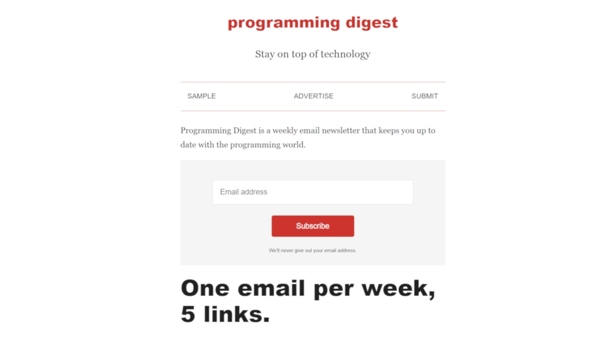 Programming Digest newsletter image