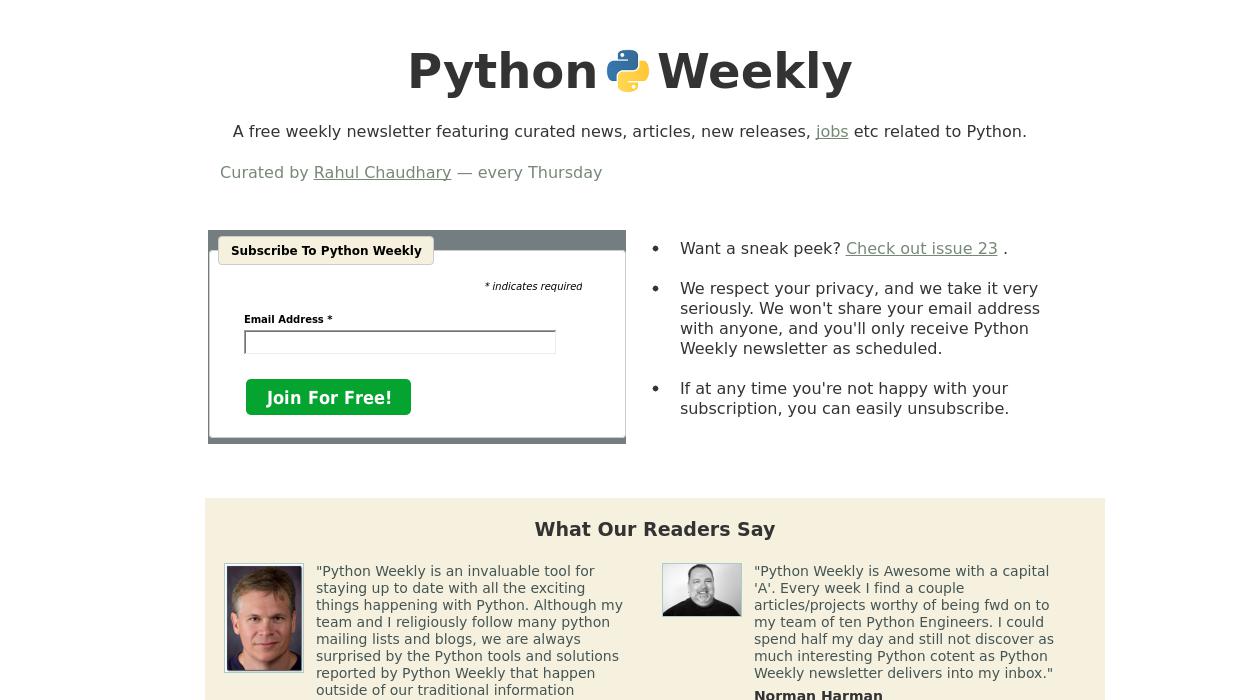 Python Weekly newsletter image