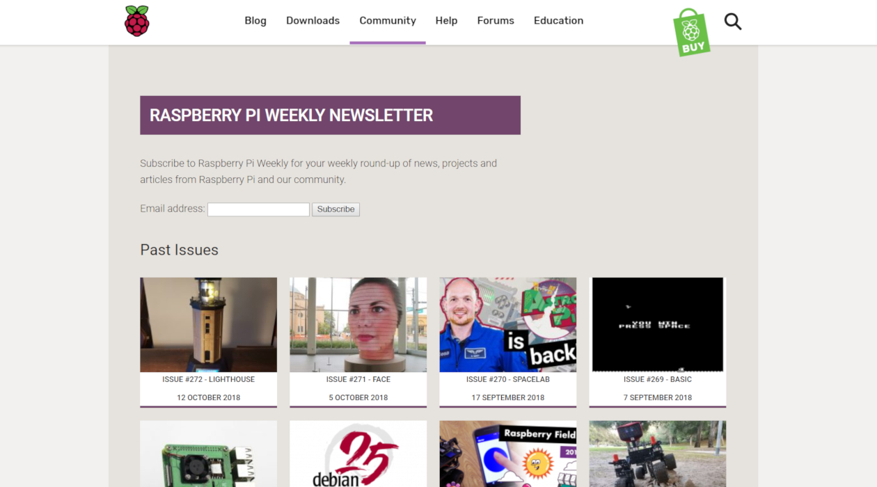 Raspberry Pi Weekly newsletter image