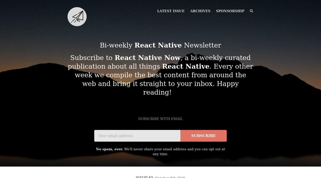 React Native Now newsletter image