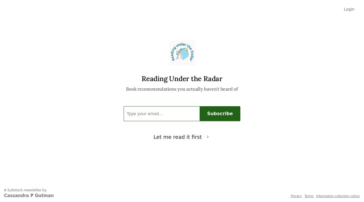 Reading Under the Radar newsletter image