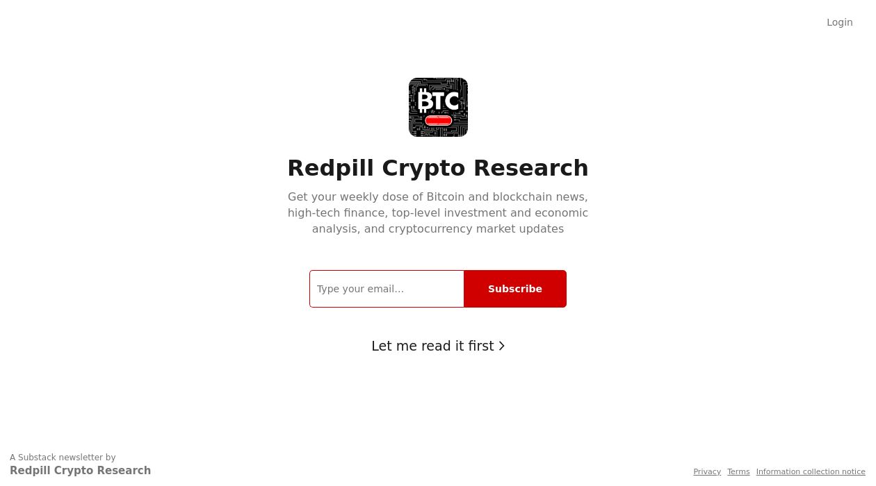 Redpill Crypto Research newsletter image