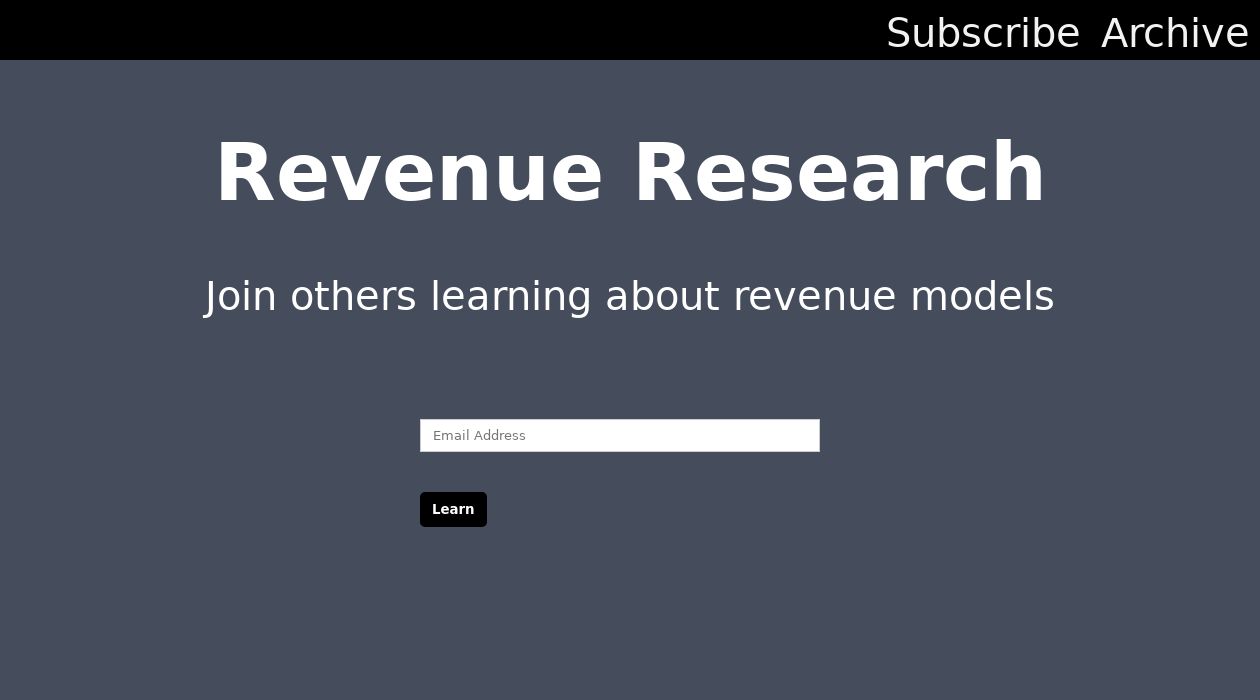 Revenue Research newsletter image