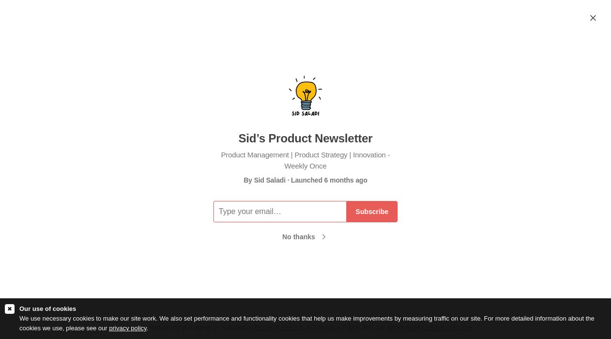 Sid’s Product Newsletter newsletter image