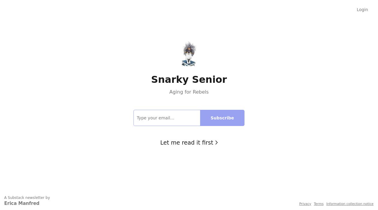 Snarky Senior newsletter image