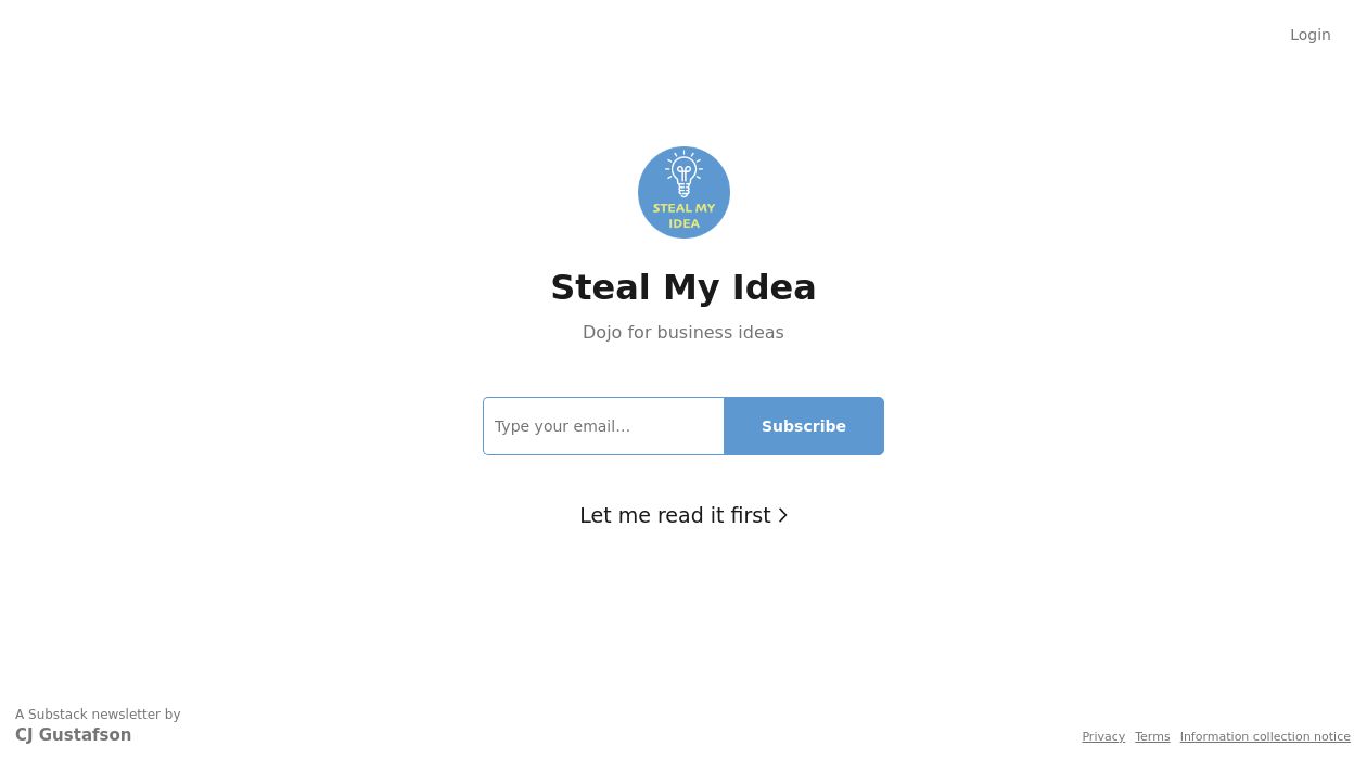 Steal My Idea newsletter image