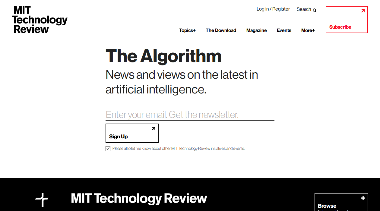 The Algorithm newsletter image