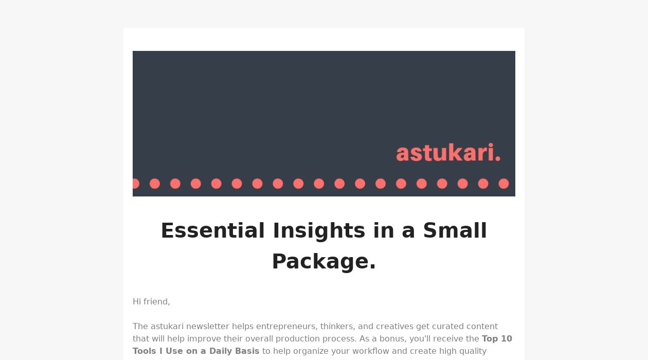 The astukari Newsletter newsletter image