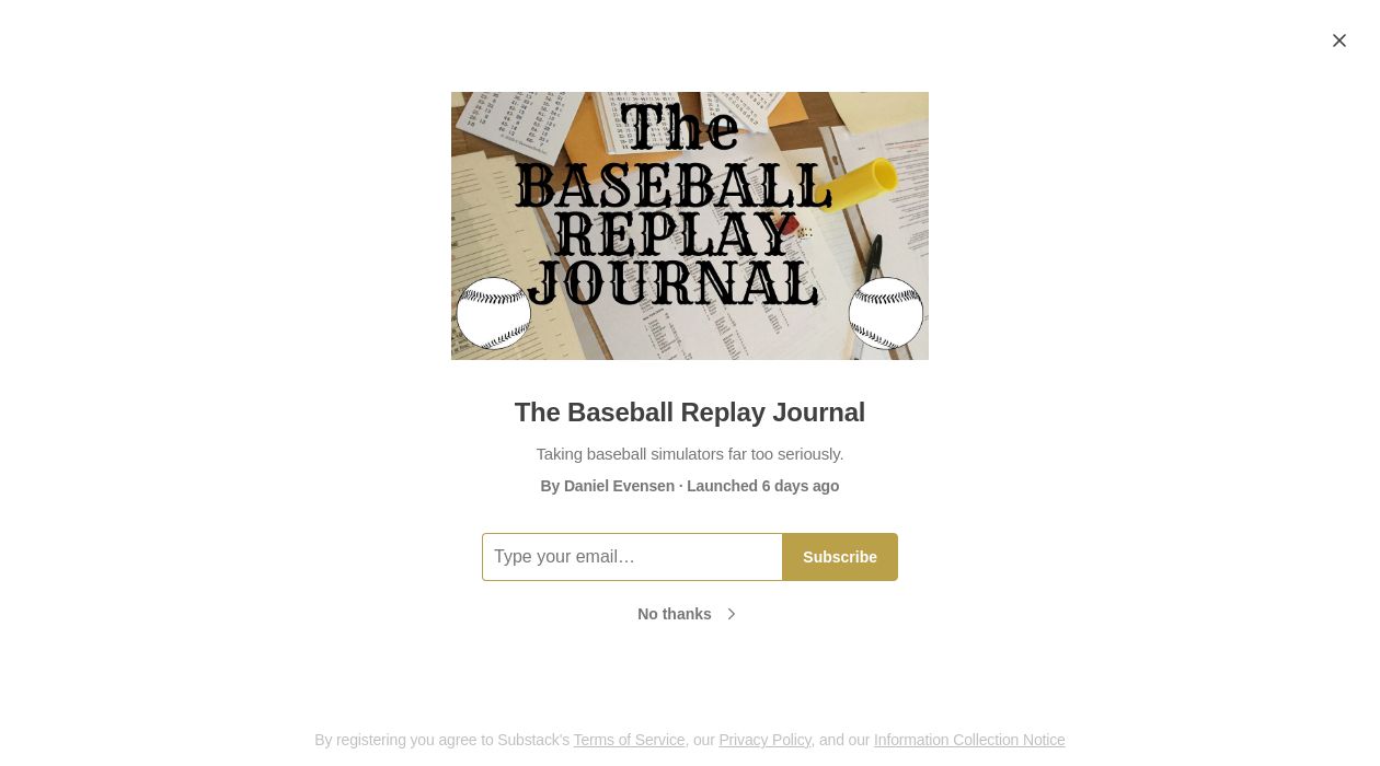 The Baseball Replay Journal newsletter image