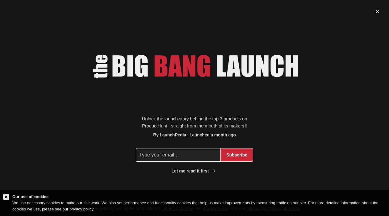 The Big Bang Launch Newsletter newsletter image