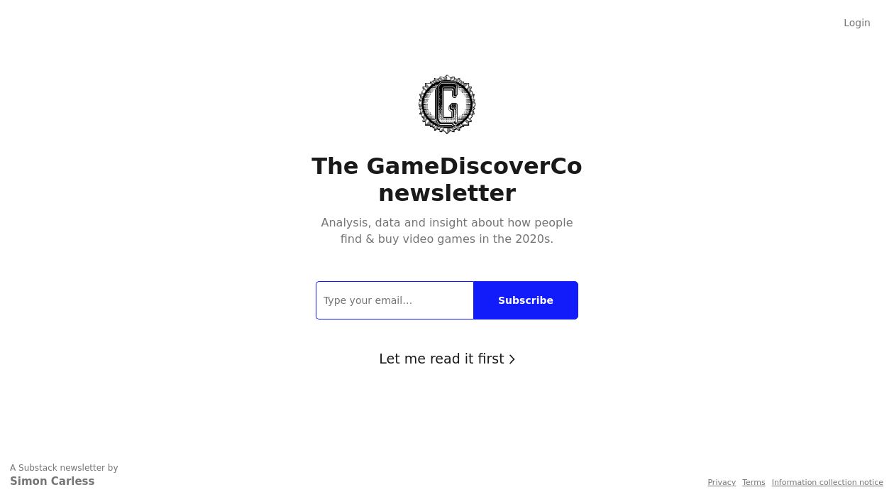 The GameDiscoverCo Newsletter newsletter image