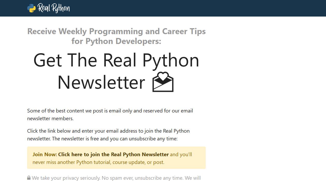 The Real Python Newsletter newsletter image