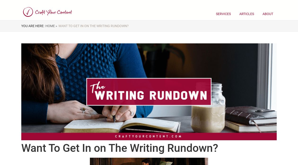 The Writing Rundown newsletter image