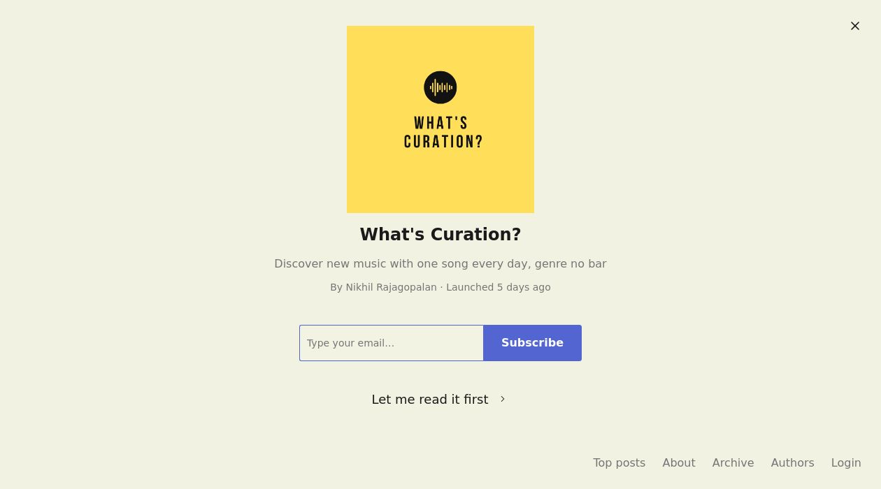 What's Curation? newsletter image
