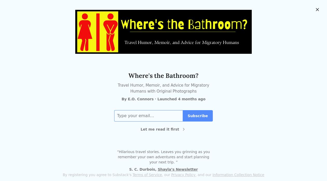 Where's the Bathroom?! newsletter image