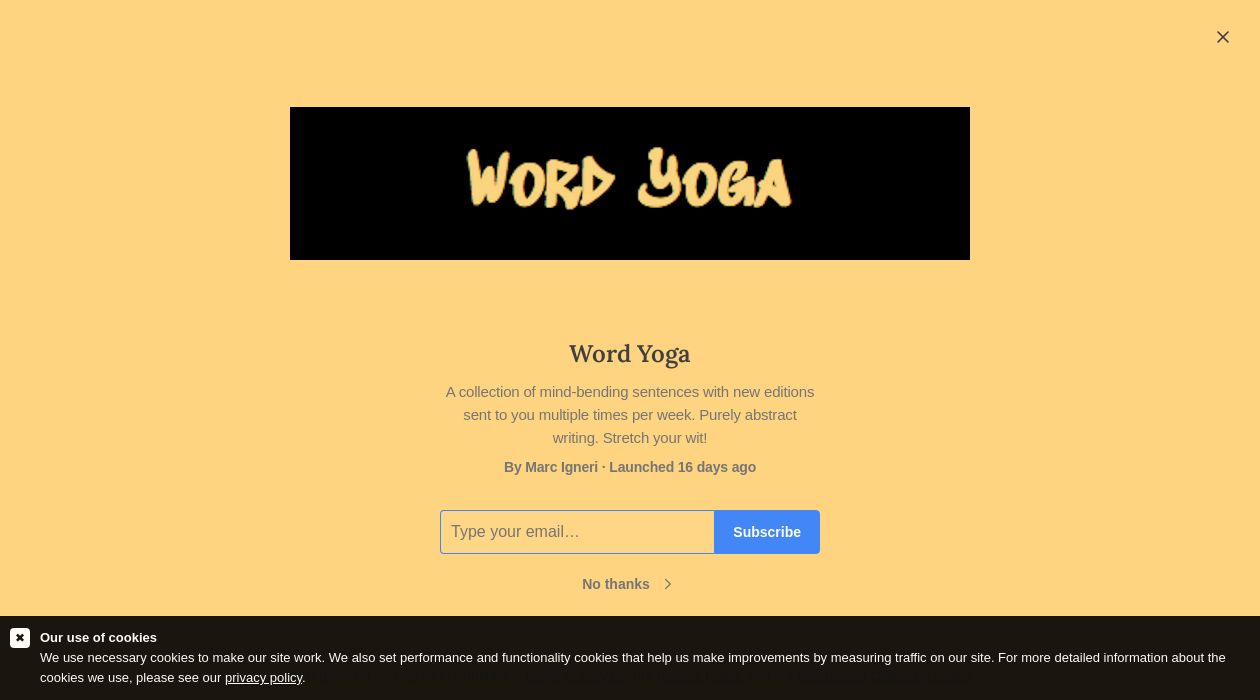 Word Yoga newsletter image