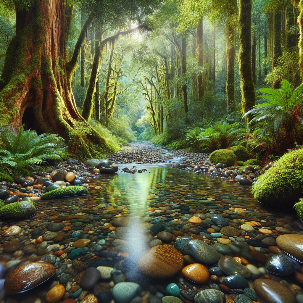 맑은 계곡물과 푸른 숲이 어우러진 풍경