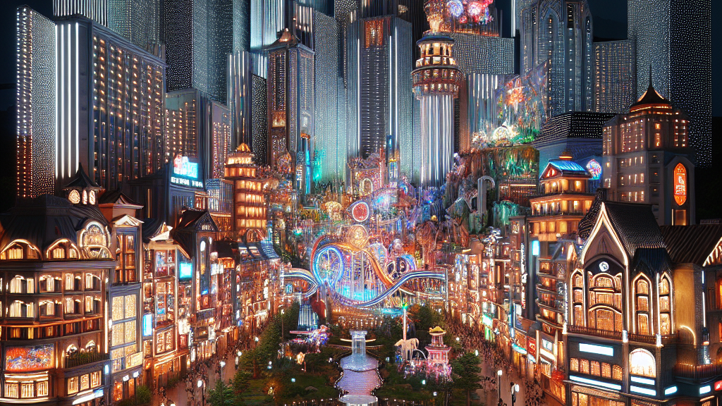 롯데월드의 화려한 야경