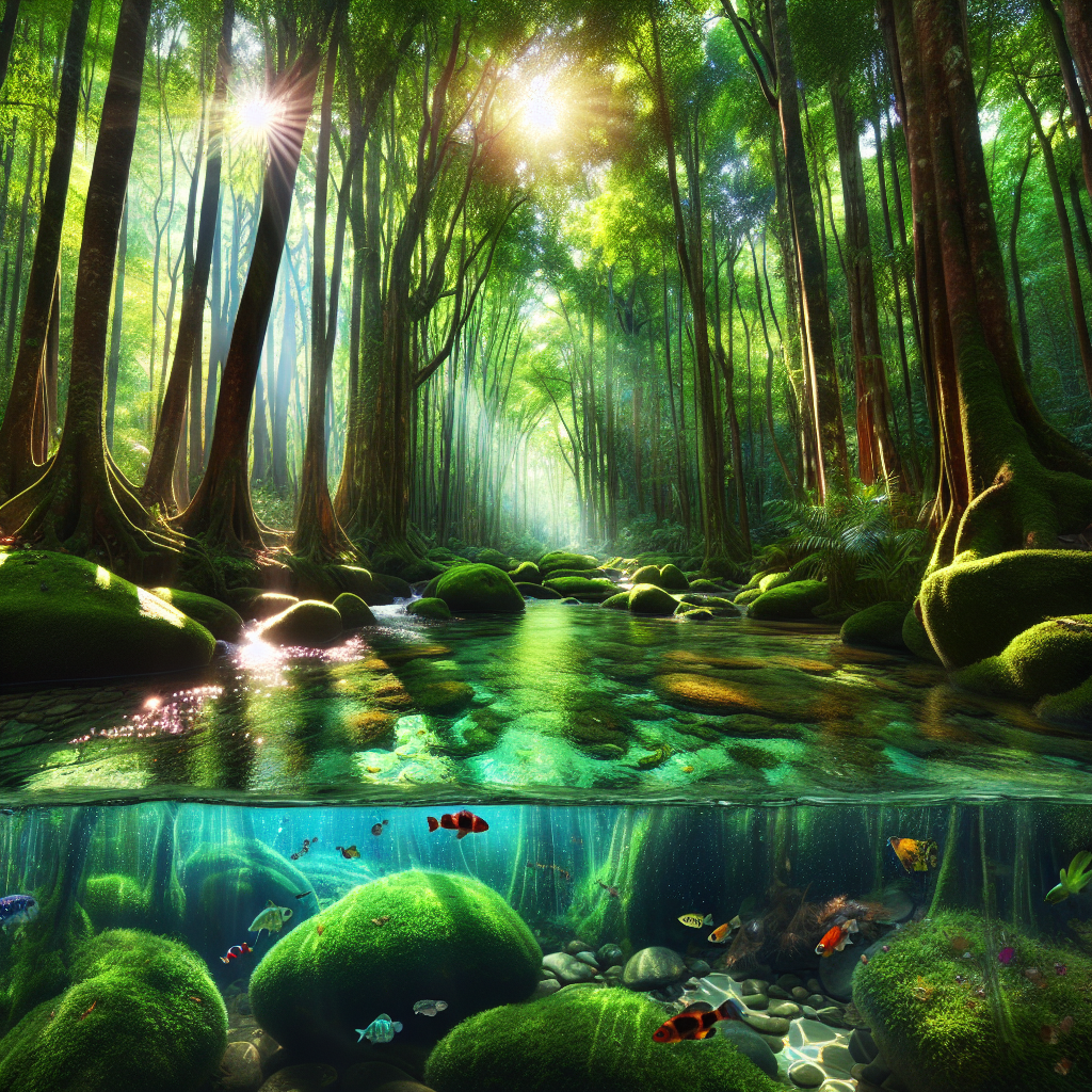 계곡 트래킹을 즐기는 사람들