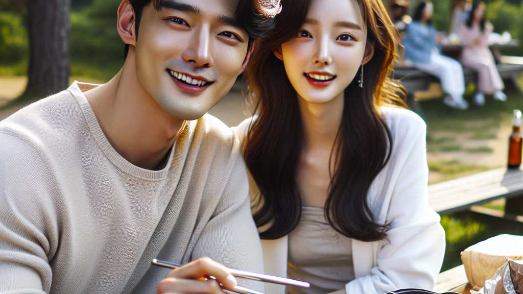 캠핑장에서 바비큐를 즐기는 사람들