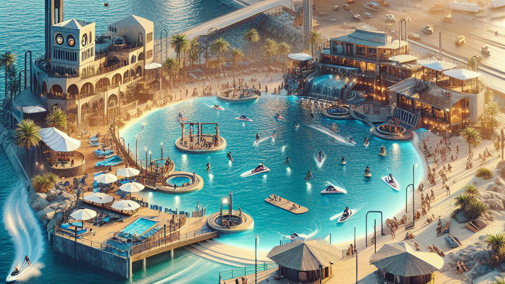 다양한 수상 스포츠를 즐기는 사람들