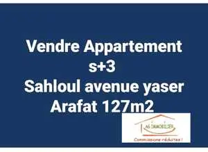 vendre appartement s+3 sahloul yaser arafat