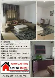 A vendre appart s+3 au 3éme étage à el Mourouj 1