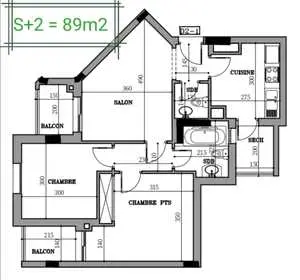 S+2 neuf 165000dt Haut Standing