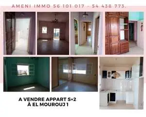 à vendre Appartement s+2 à el mourouj 1