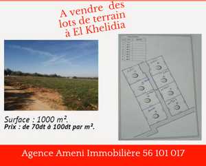 ❤️ A vendre lot de terrain 7000 m² à el Khelidia