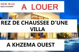 Rez de Chaussée d'une Villa (S+3) à Khzema Ouest dans un quartier résidentiel 